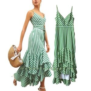 BCBGMaxAzria for Saks • Striped High Low Maxi Dress